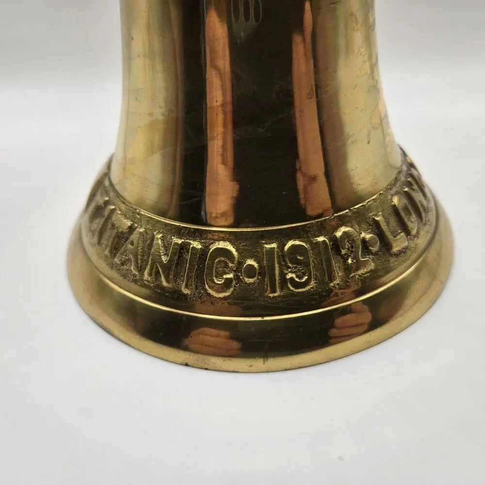 Titanic Large 10 inch Brass Captain's LOUD Nautical Bell with Wood Handle